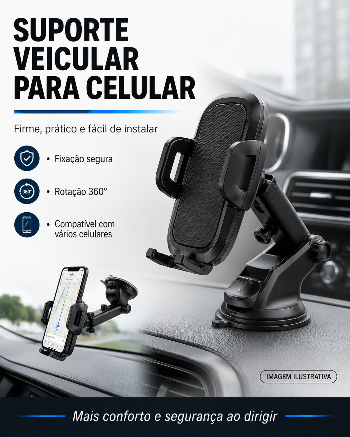 Suporte Magnético Articulado AutoLume