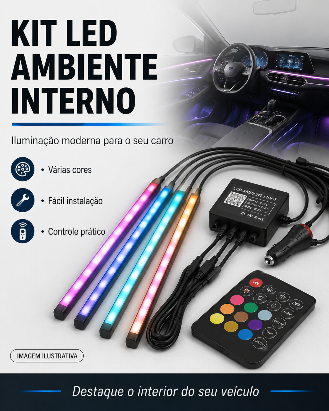 Kit LED Ambiente Interior (4 pcs) AutoLume